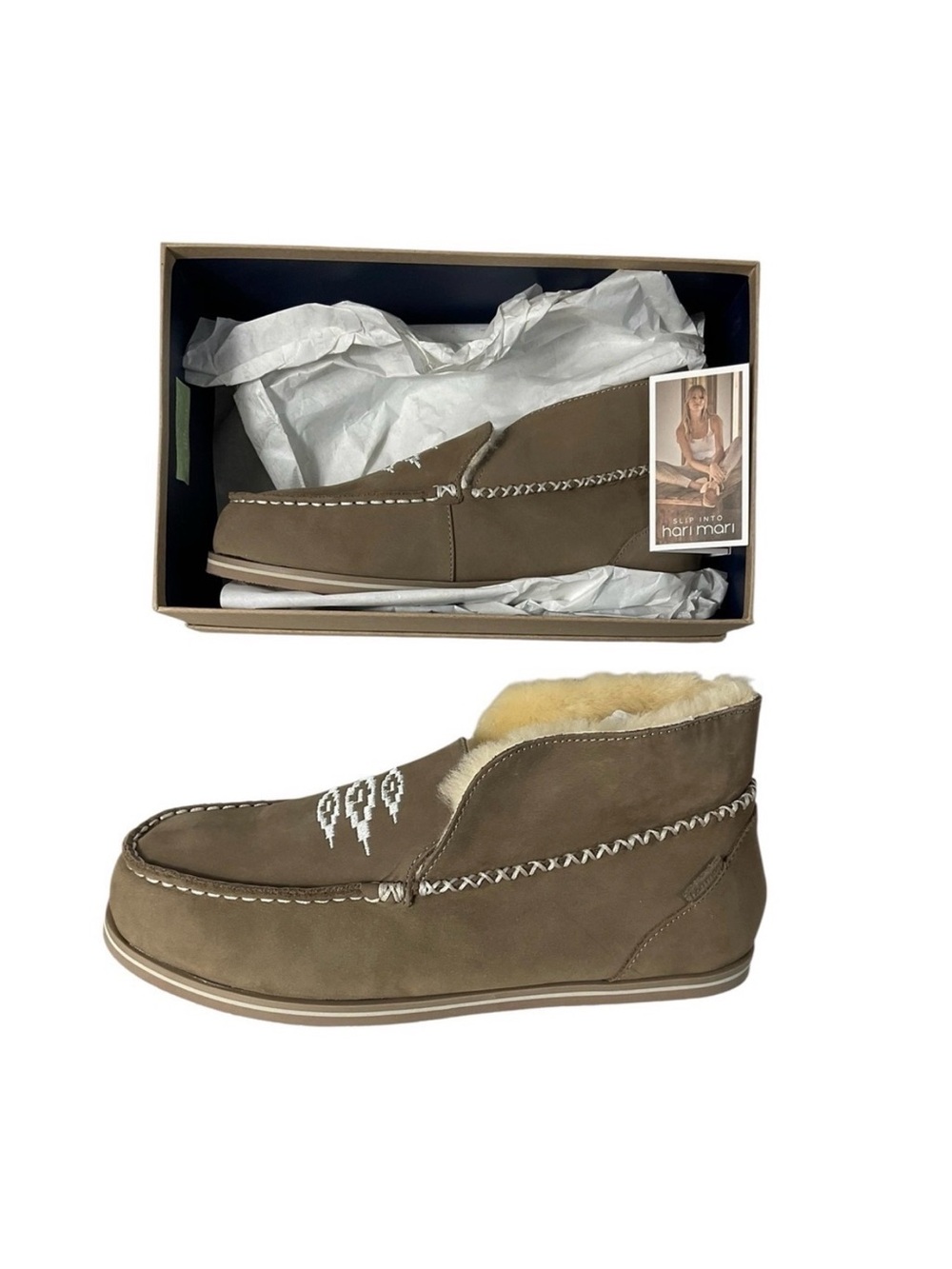 Hari Mari Alta Storm Shearling Leather Moccasin Boots Women’s Size 7
